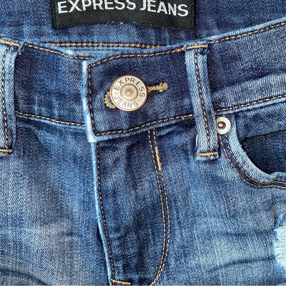 Express Jeans Mid Rise Jean Leggings Size 0 Short - Picture 4 of 8